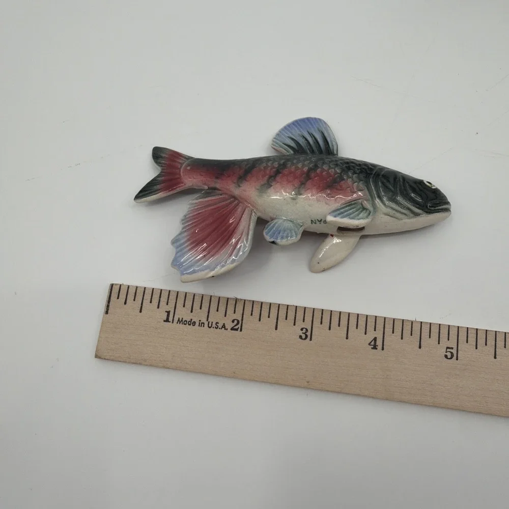 VTG Ceramic JAPAN Trout FISH Salt & Pepper Shakers 2 1/2